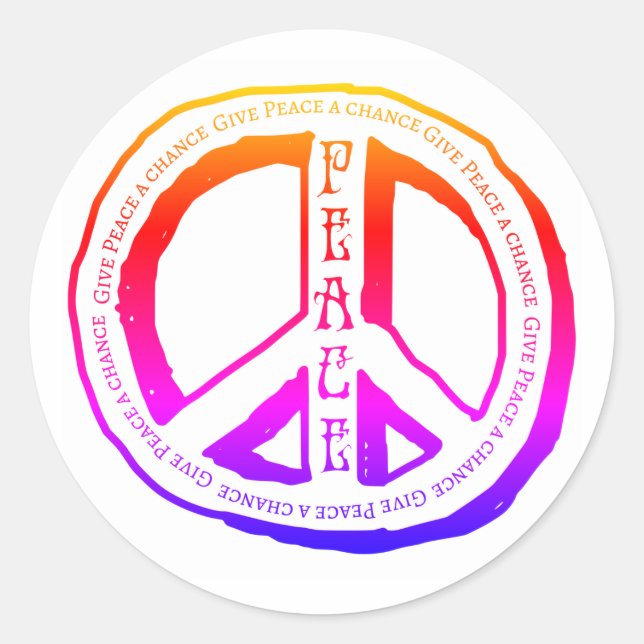 Geben Sie Peace A Chance Sticker (Vorderseite)