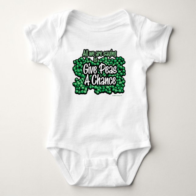 Geben Sie Peas A Chance Baby Romper Strampler (Vorderseite)
