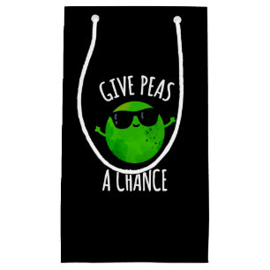 Geben Sie Peas a Chance lustige positive Pea Pun D Kleine Geschenktüte