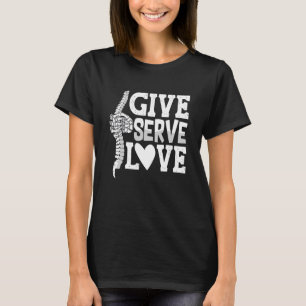 Geben Sie Serve Liebe Therapist Chiropraktor Chi T-Shirt