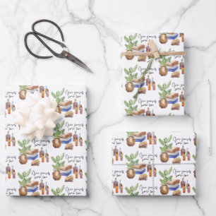 Geben Sie sich ein paar Liebe-Papierblätter Geschenkpapier Set