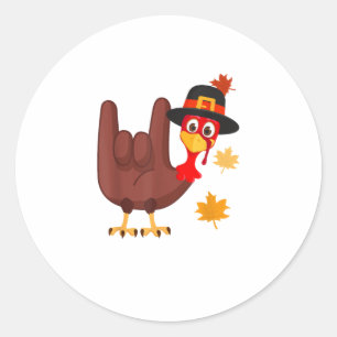 Geben Sie Türkei American Sign Language I Liebe Si Runder Aufkleber