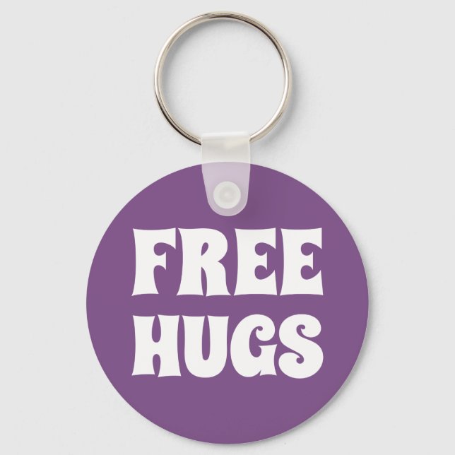 Geben Sie Umarmungs-Knopf Keychain frei Schlüsselanhänger (Vorderseite)