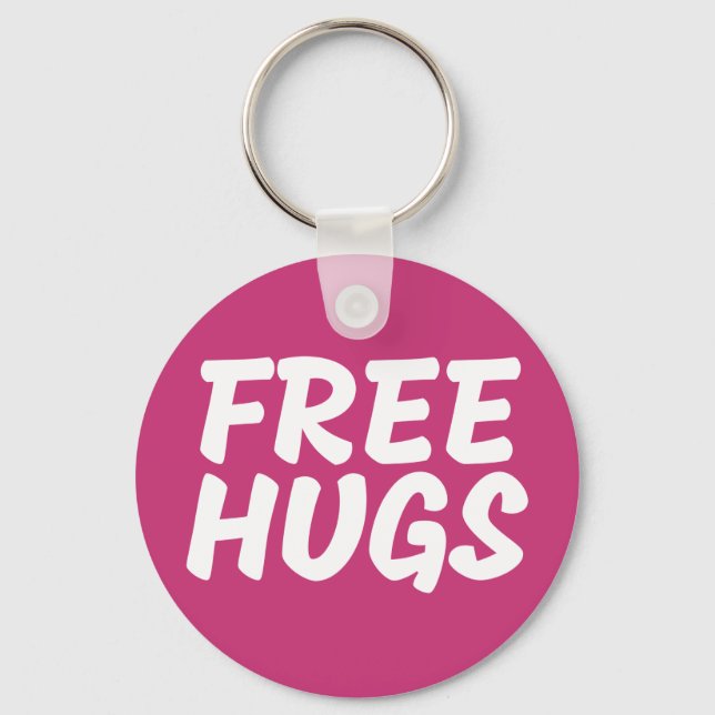 Geben Sie Umarmungs-Knopf Keychain frei Schlüsselanhänger (Vorderseite)