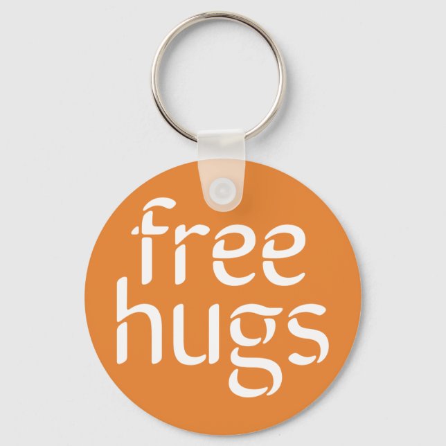 Geben Sie Umarmungs-Knopf Keychain frei Schlüsselanhänger (Vorderseite)