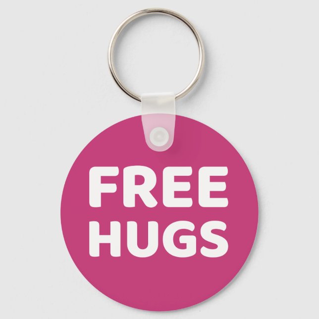 Geben Sie Umarmungs-Knopf Keychain frei Schlüsselanhänger (Vorderseite)