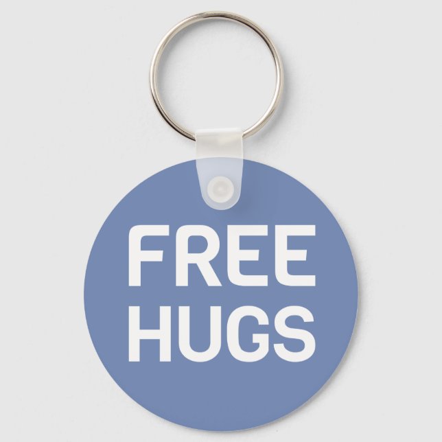 Geben Sie Umarmungs-Knopf Keychain frei Schlüsselanhänger (Vorderseite)