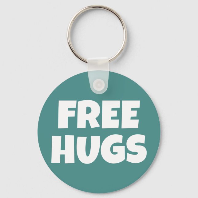 Geben Sie Umarmungs-Knopf Keychain frei Schlüsselanhänger (Vorderseite)