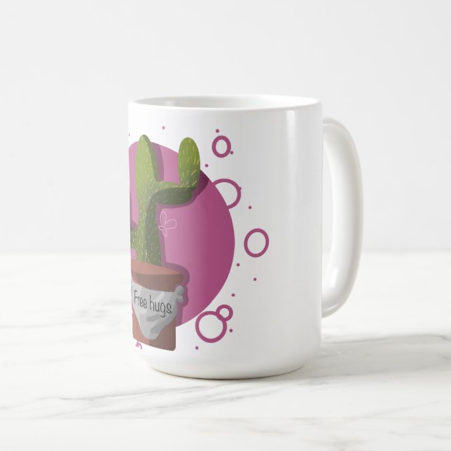 Geben Sie Umarmungskaktus-Tasse frei Kaffeetasse (VorderseiteRechts)