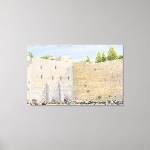 Gebet, alte Stadt-Kunst der Western-Wand-KOTEL Leinwanddruck