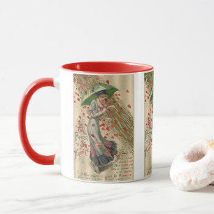 Gebet an den heiligen Valentin, Vintage-Lady im vi Tasse