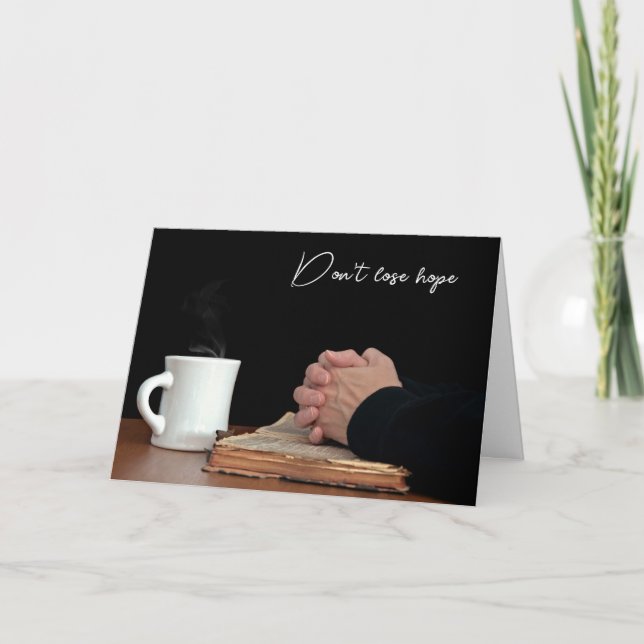 Gebet auf der alten Bibel Karte (Vorderseite)