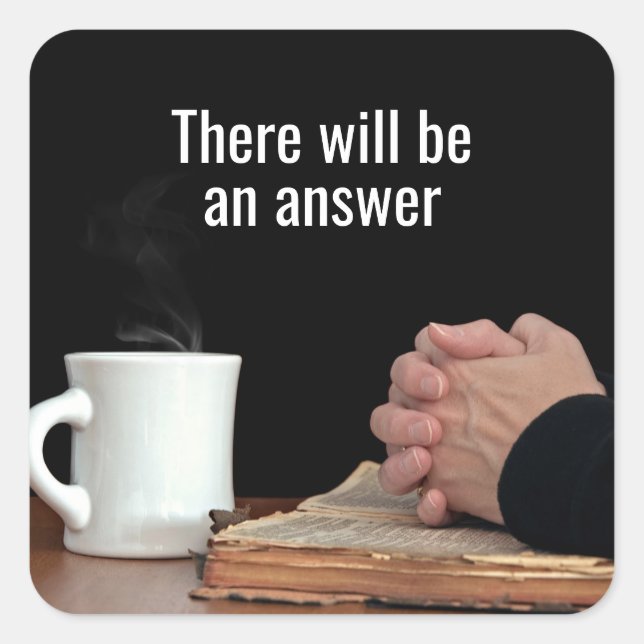 Gebet auf der alten Bibel Quadratischer Aufkleber (Vorderseite)