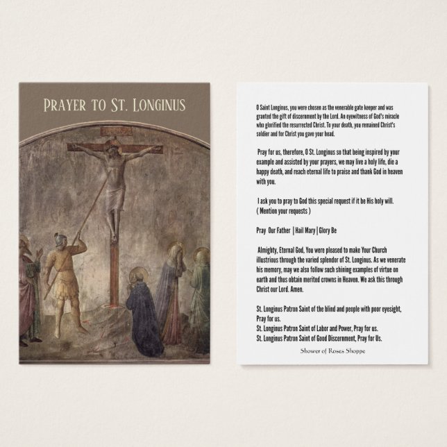 Gebet bis St. Longinus - Jahrhundert bei Kreuzigun (Vorne & Hinten)