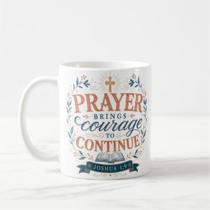 Gebet bringt Mut, christliches Zitat weiterzumache Kaffeetasse