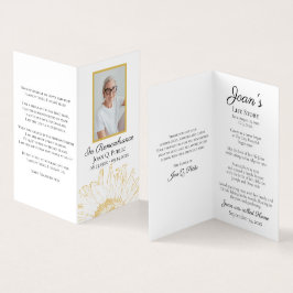 Gebet der gelben Sonnenblume Grafisches Beerdigung Visitenkarten