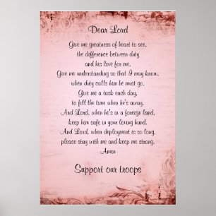 Gebet der militärischen Ehefrau Poster