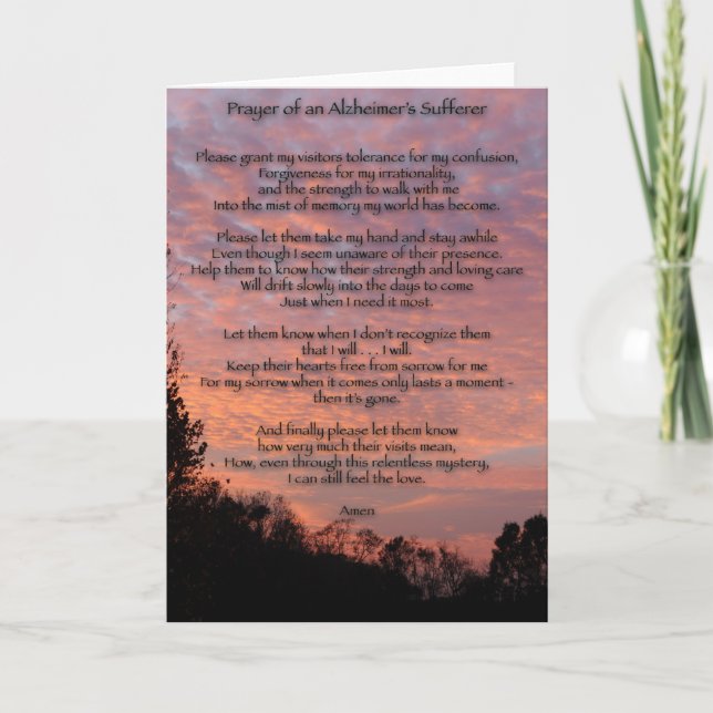 Gebet des Alzheimer-Leidens Karte (Vorderseite)