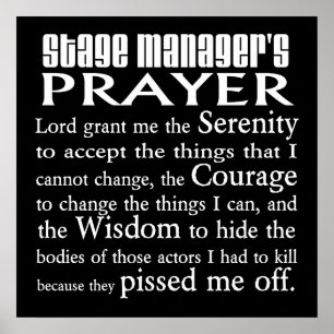 Gebet des Bühne-Managers Poster