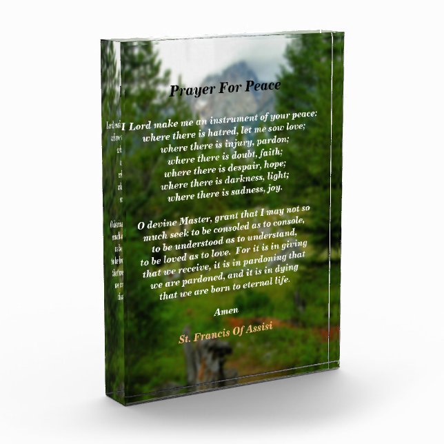 Gebet des Friedens Fotoblock (Links)