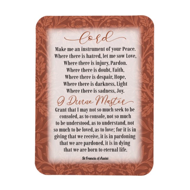 Gebet des Friedens - Heiliger Franziskus von Assis Magnet (Vertikal)