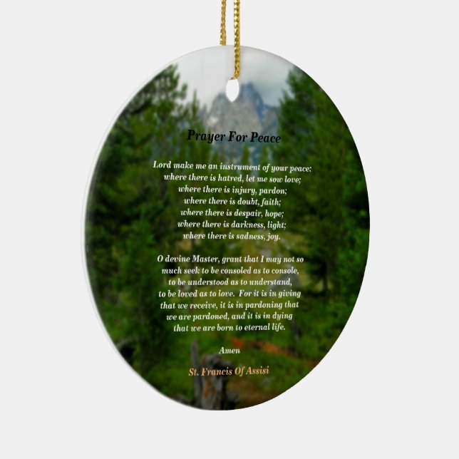 Gebet des Friedens Keramik Ornament (Rechts)