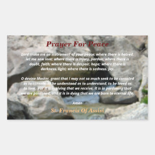 Gebet des Friedens Rechteckiger Aufkleber