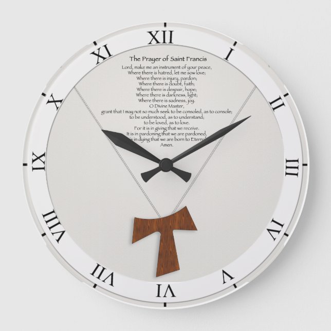 Gebet des Heiligen Franziskus Große Wanduhr (Vorderseite)