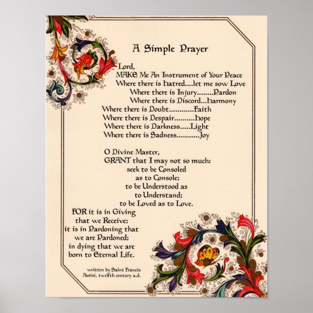 Gebet des Heiligen Franziskus von Assisi 15:17 Par Poster (Vorne)