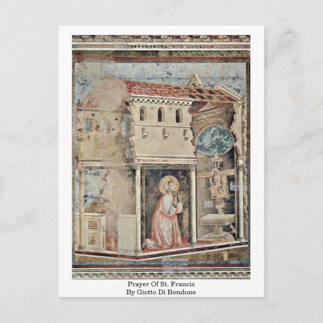 Gebet des Heiligen Franziskus von Giotto Di Bondon Postkarte (Vorderseite)