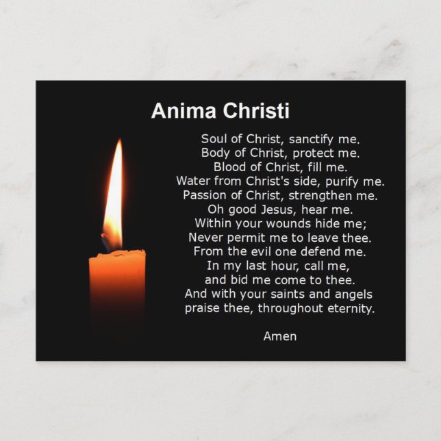 Gebet des Komforts Anima Christi der Christus Postkarte (Vorderseite)