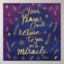 Gebet Faith Hope Miracle Affirmation Art Poster
