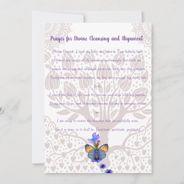 Gebet für göttliche Reinigung und Angleichung Einladung (Vorderseite)
