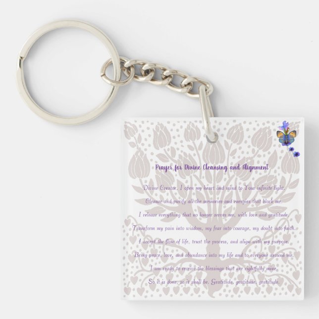 Gebet für göttliche Reinigung und Angleichung Schlüsselanhänger (Vorderseite)