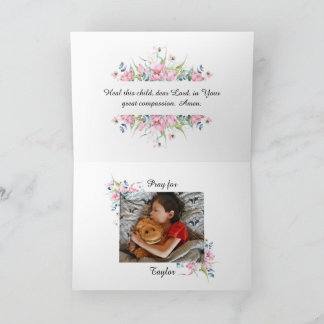 Gebet für Krebs diagnostiziertes Kind Karte