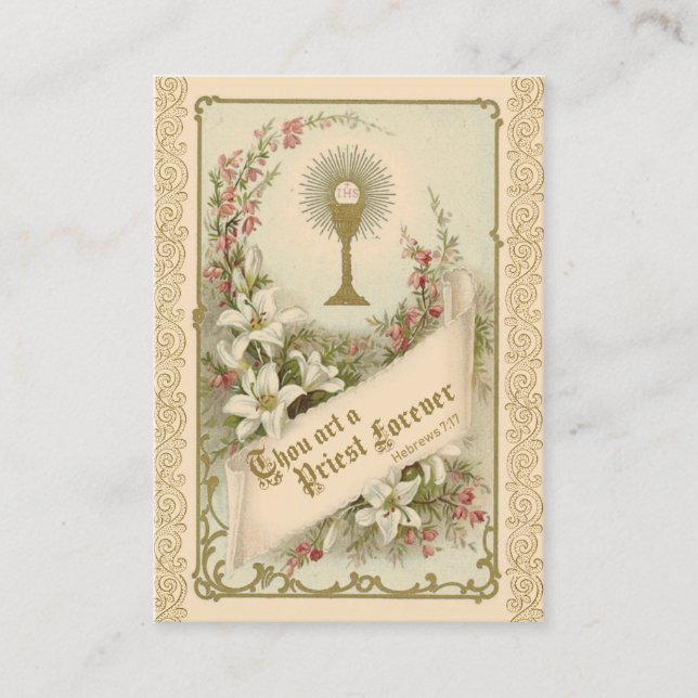 Gebet für Priester durch die Heilige Karte St. The (Vorderseite)