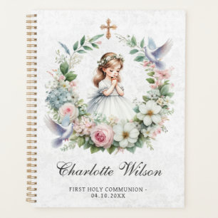 Gebet Girl White Doves Floral Erste Kommune Planer