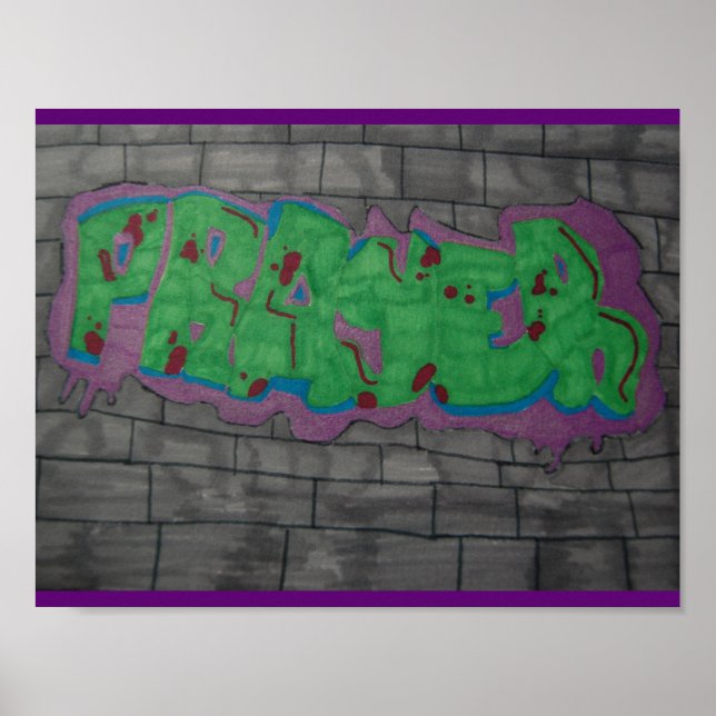 Gebet-Graffiti-Plakat Poster (Vorne)