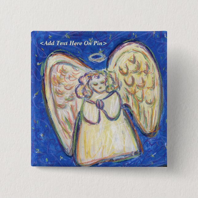 Gebet Guardian Angel Pastel Custom Button Message (Vorderseite)