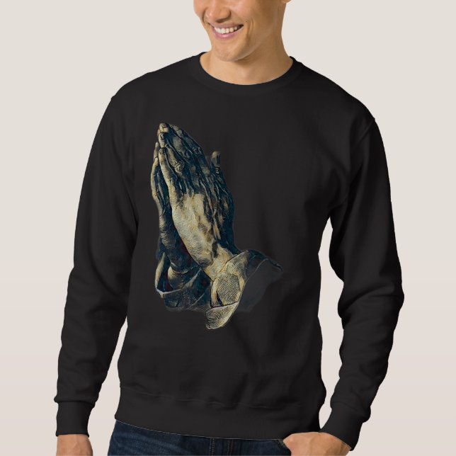 Gebet Hände Amen Jesus 3 Sweatshirt (Vorderseite)