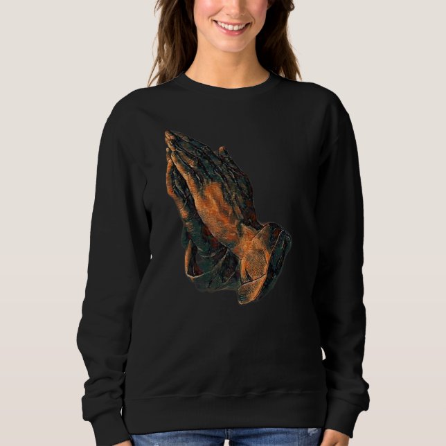 Gebet Hände Amen Jesus Sweatshirt (Vorderseite)