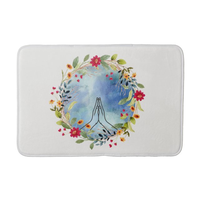 Gebet Hände Aquarell Badematte (Vorderseite)