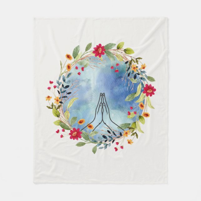 Gebet Hände Aquarell Fleecedecke (Vorderseite)