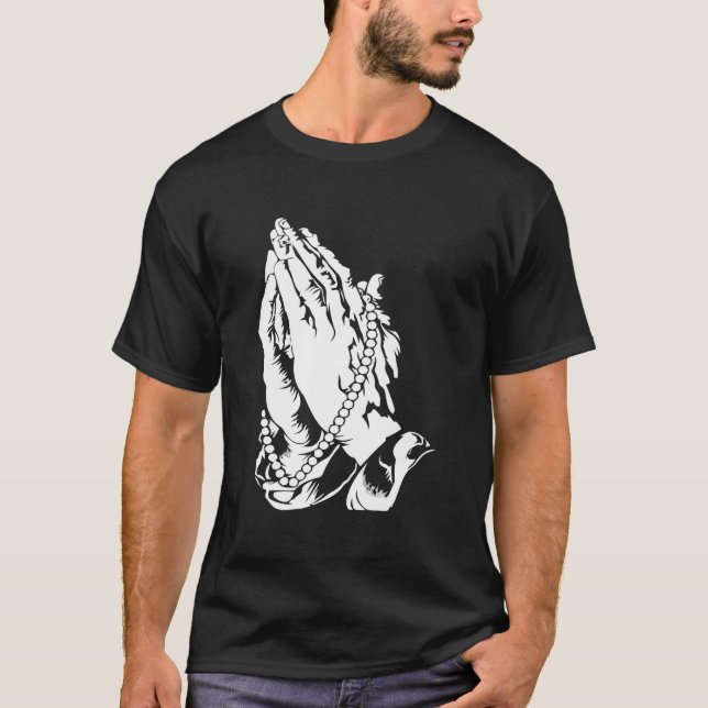 Gebet Hände gesegnete Christlich katholische Gesch T-Shirt (Vorderseite)