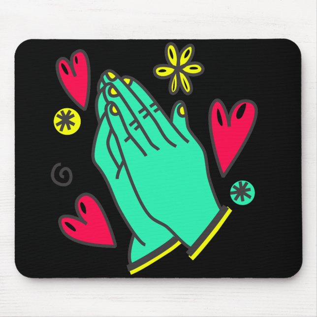 Gebet Hände I BlkBkg I Mousepad (Vorne)