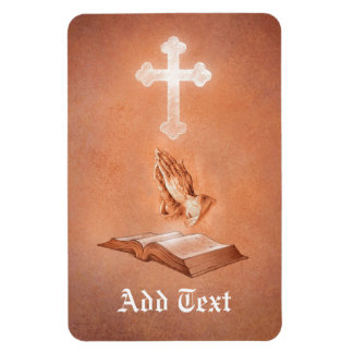 Gebet Hände mit Kreuz und Bibel Magnet