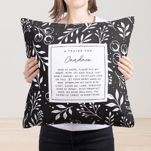 Gebet Keepake Geschenkschrift Schwarze Blüte Kissen