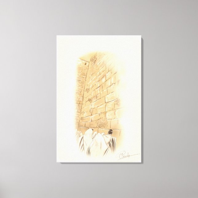 "Gebet" Kotel Alte Stadt Jerusalem Israel Art Pain Leinwanddruck (Vorderseite)