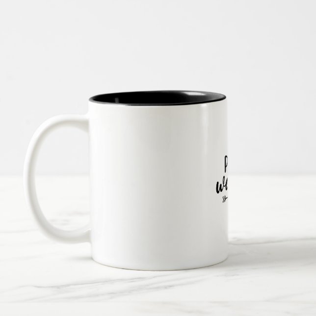 Gebet-Krieger Zweifarbige Tasse (Links)