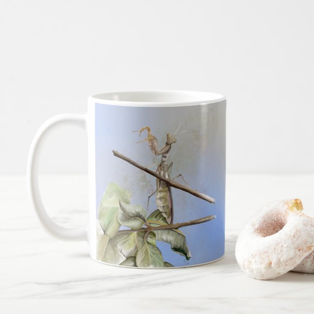 Gebet Mantis Aquarell Kaffeetasse (Mit Donut)